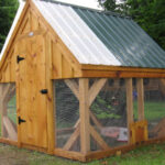 8x8 Chicken Coop with small coop door and two different roof colors