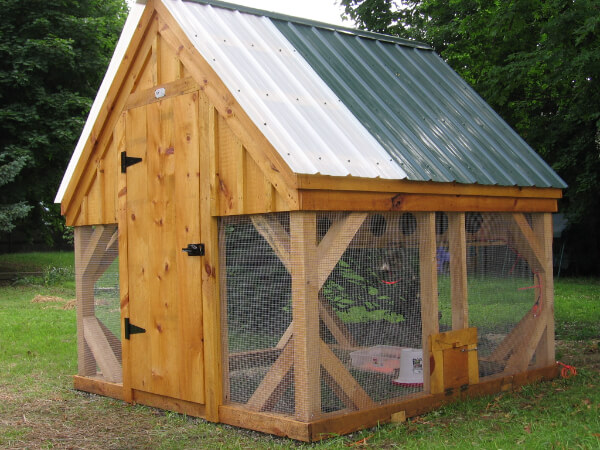 8x8 Chicken Coop with small coop door and two different roof colors