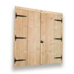 108 inch by 95 1/4 inch pine double barn doors