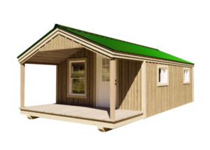 The Del Sol cabin is designed for living and comes partially finished with electric and plumbing installed.