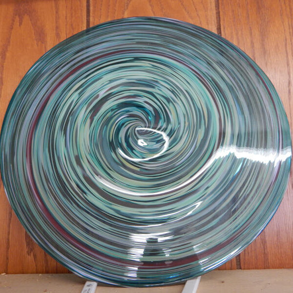 Handblown local artisan Stained glass Roundel with an 18" diameter, 1/4" thick. One of a kind pieces or art for your cottage decor.