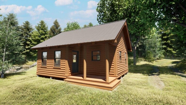 Otter Creek Log Cabin- Front Angle