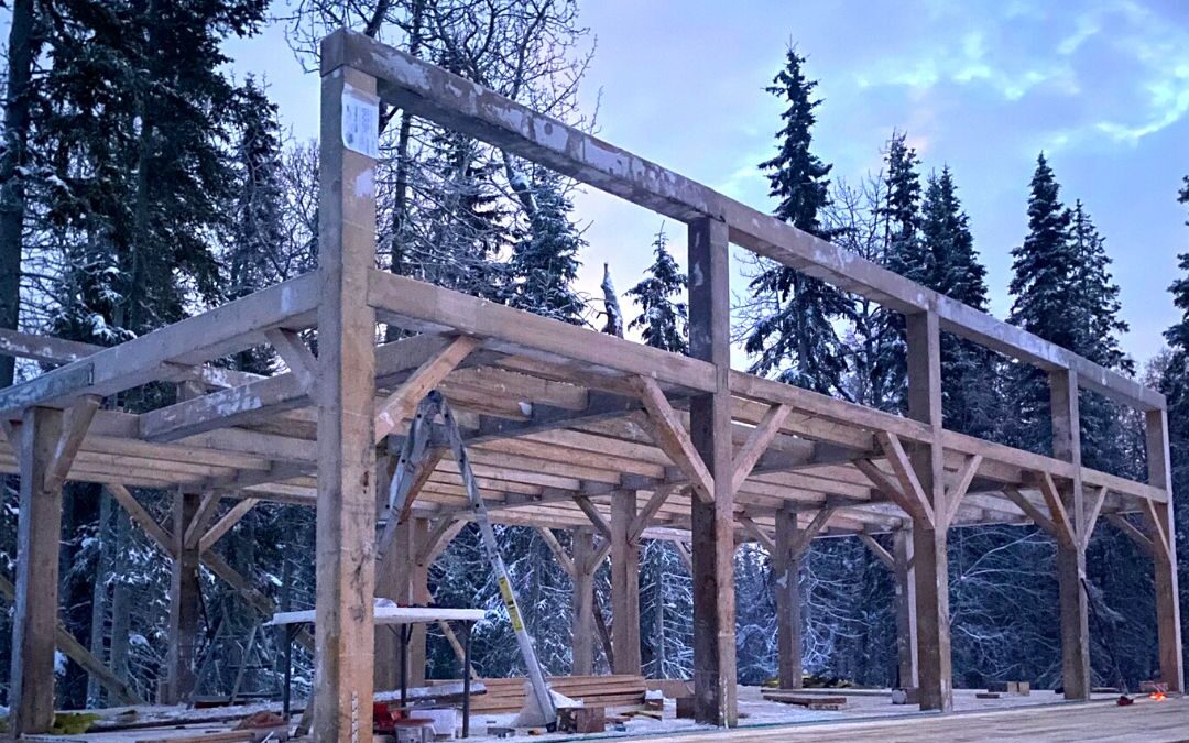 This 20x40 Vermont Cabin is being constructed in the cold, which keeps the lumber from warping. It's not so hard to build in winter.