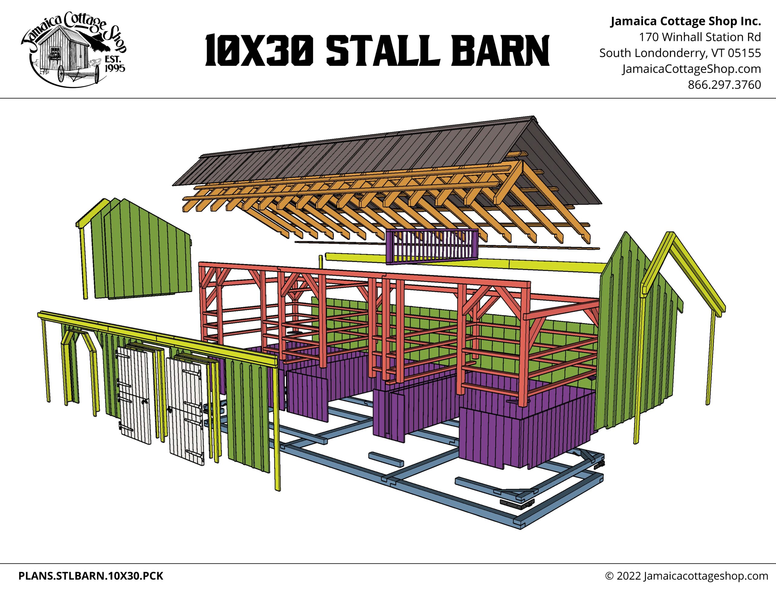 Stall Barn 10x30 Pre-Cut Kit • Jamaica Cottage Shop