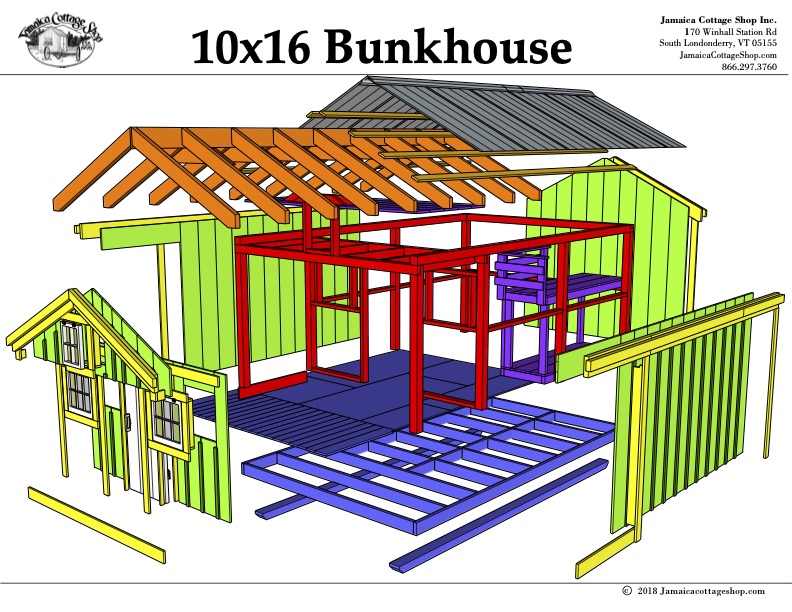 Bunk House 10x16 Pre-Cut Kit • Jamaica Cottage Shop