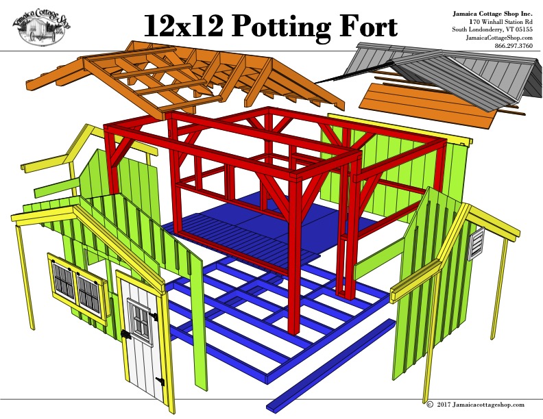 Potting Fort 12x12 Pre-Cut Kit • Jamaica Cottage Shop