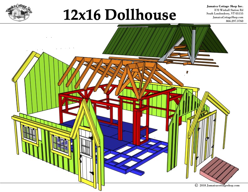 Dollhouse 12x16 Pre-Cut Kit • Jamaica Cottage Shop