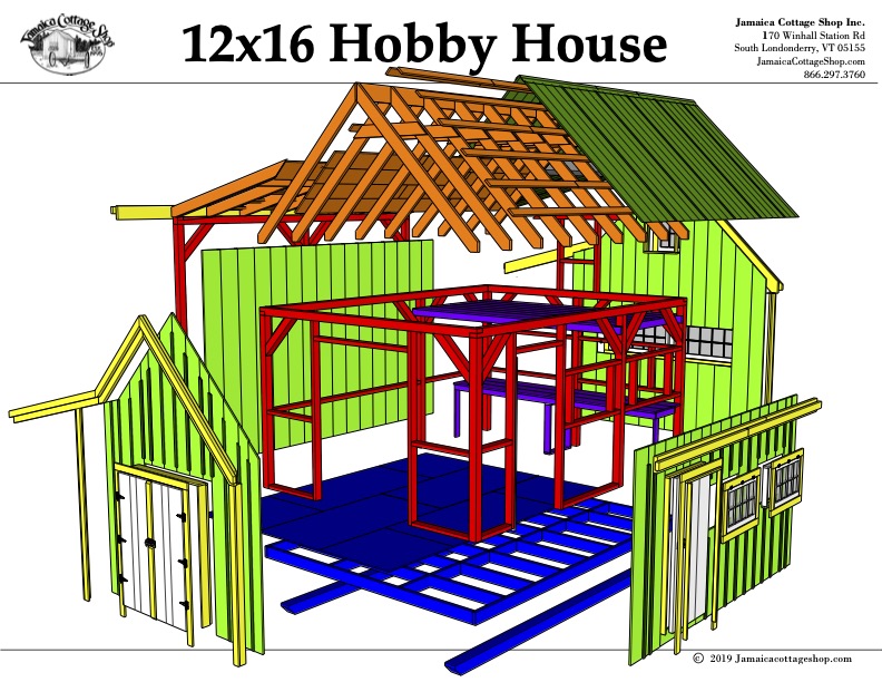 12x16 Hobby House Shell Pre-Cut Kit | Tiny House