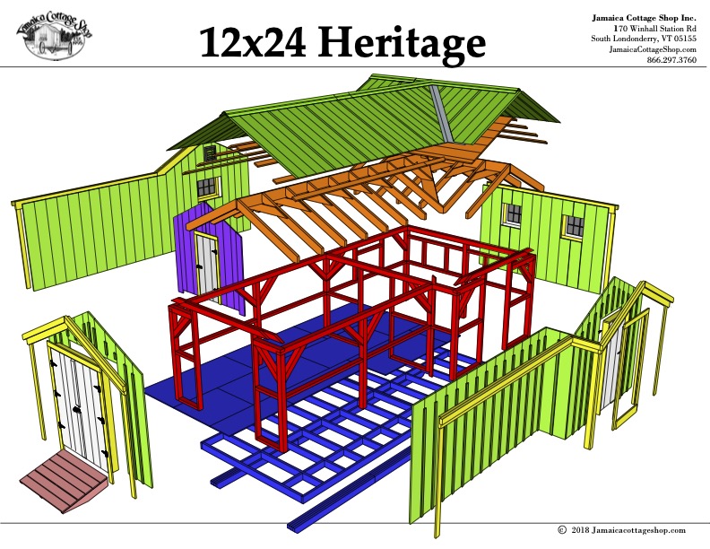 Heritage 12x24 Pre-Cut Kit • Jamaica Cottage Shop