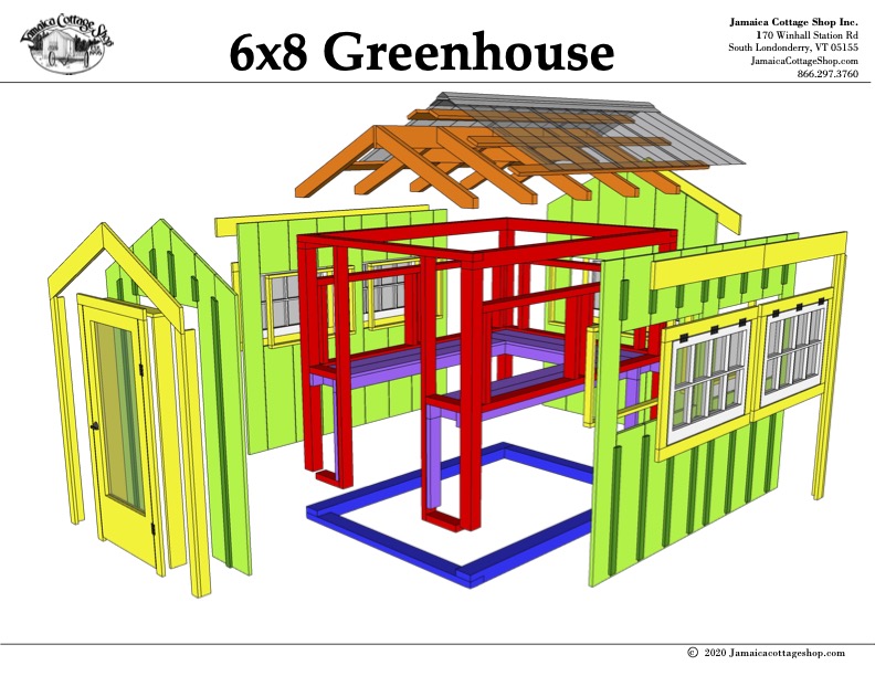 Greenhouse 6x8 Pre-Cut Kit • Jamaica Cottage Shop