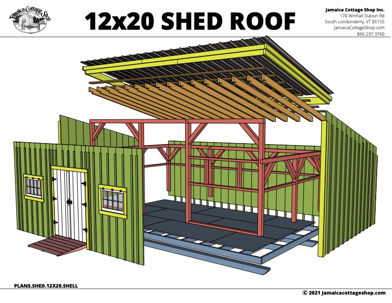 Shed 12x20 Pre-Cut Kit • Jamaica Cottage Shop