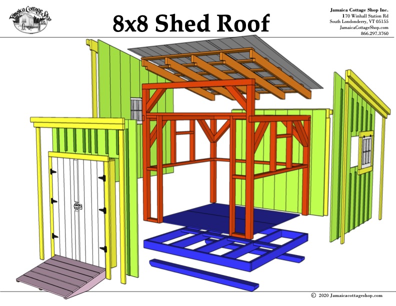Shed Roof Shanty 8x8 Pre-Cut Kit • Jamaica Cottage Shop