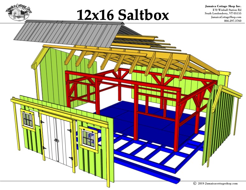 Saltbox 12x16 Pre-Cut Kit • Jamaica Cottage Shop