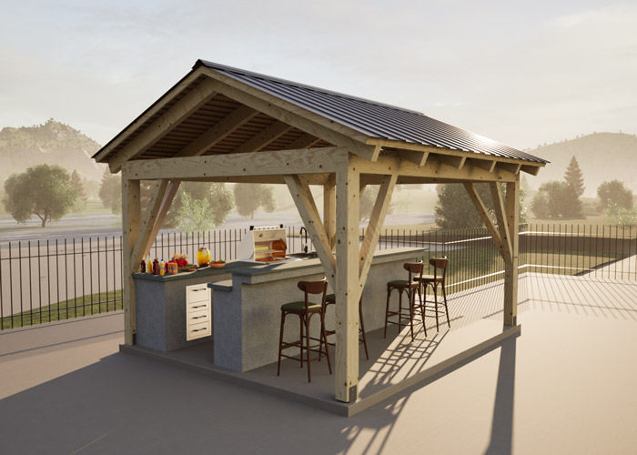 Timber Frame Pavilion 12x16 Pre-Cut Kit • Jamaica Cottage Shop