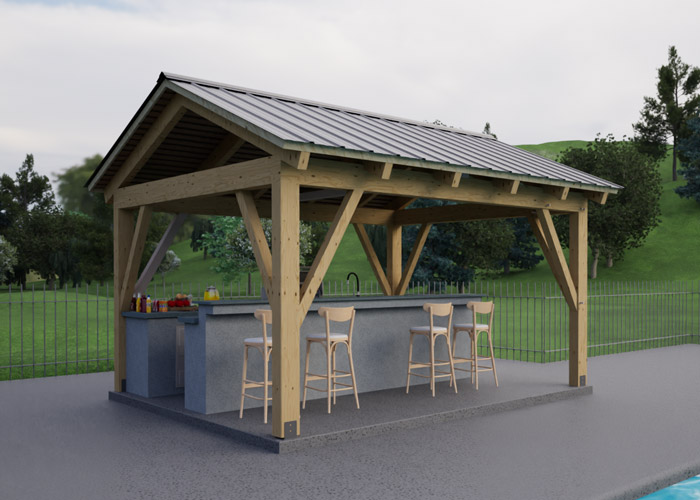 Timber Frame Pavilion 12x16 Pre-Cut Kit • Jamaica Cottage Shop