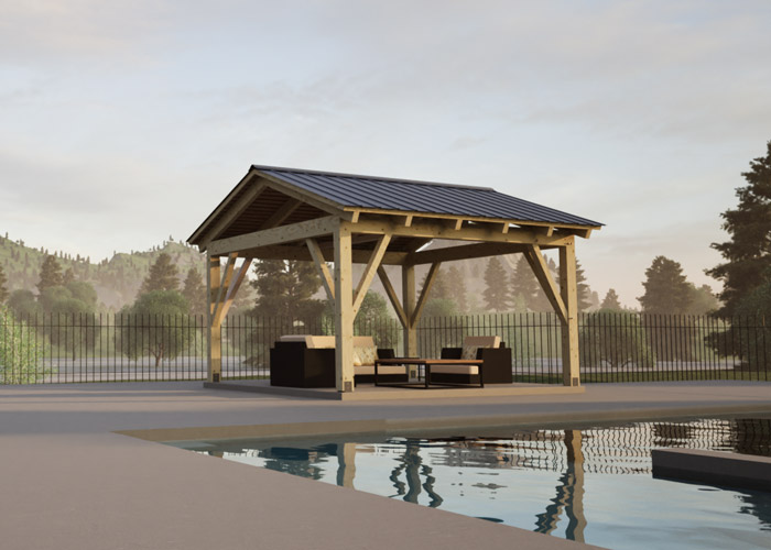 Timber Frame Pavilion 12x16 Pre-Cut Kit • Jamaica Cottage Shop