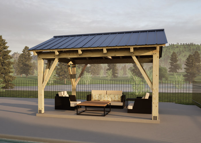 Timber Frame Pavilion 12x16 Pre-Cut Kit • Jamaica Cottage Shop