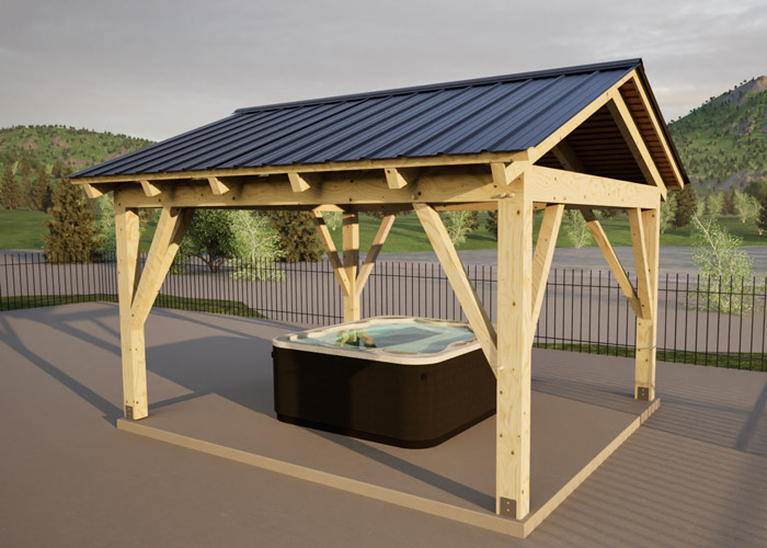 Timber Frame Pavilion 12x16 Pre-Cut Kit • Jamaica Cottage Shop