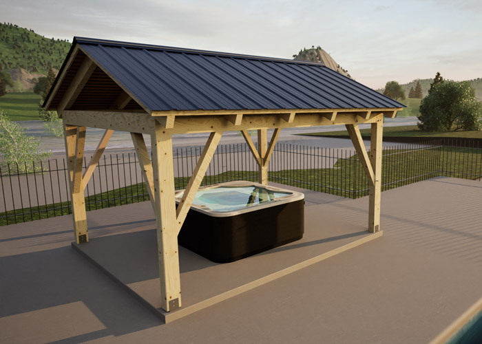 Timber Frame Pavilion 12x16 Pre-Cut Kit • Jamaica Cottage Shop