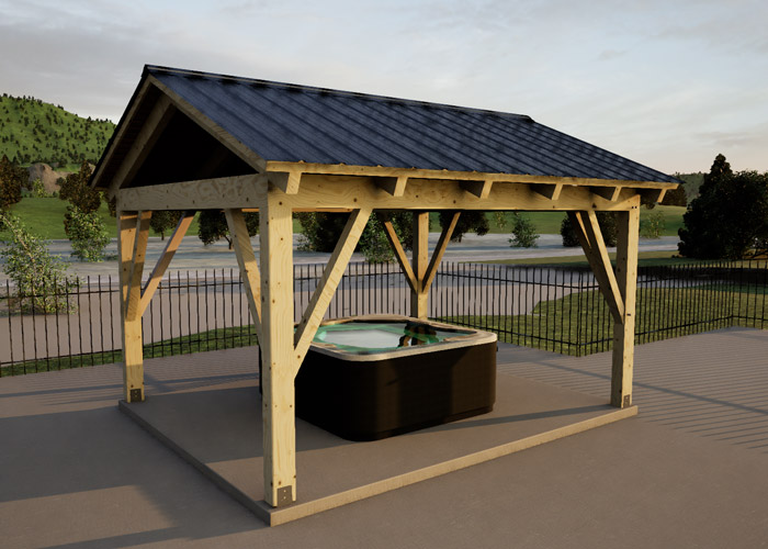 Timber Frame Pavilion 12x16 Pre-Cut Kit • Jamaica Cottage Shop